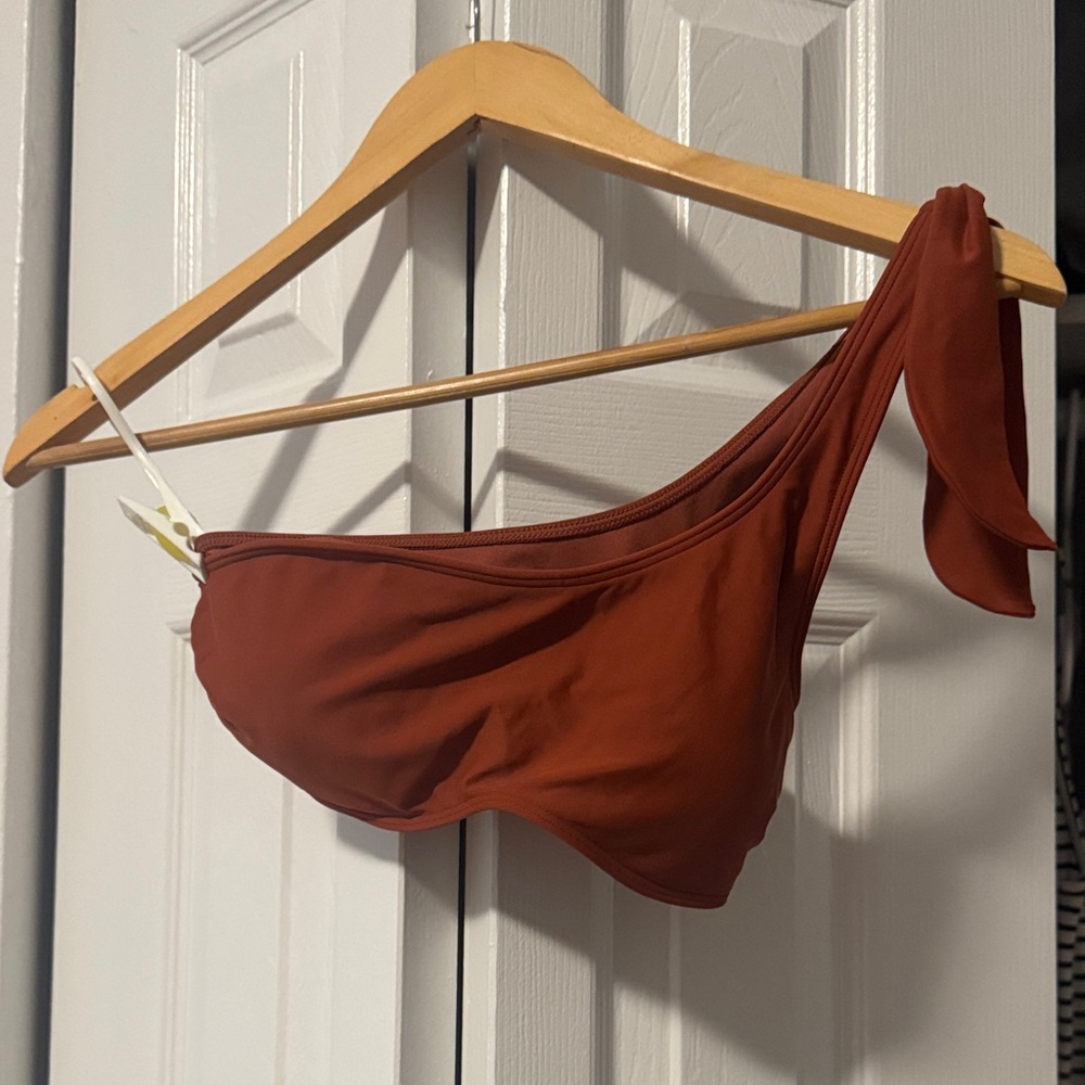 Abercrombie & Fitch One-Shoulder XS Bikini Top — Rust Brown